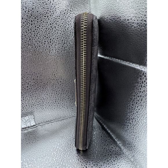 Michael Kors Sign MK Logo Zip Around WALLET Brown 8” W x4”H x .5” D - Picture 4 of 9